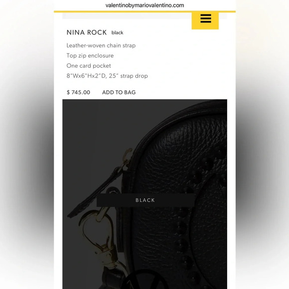 ⭐️HP🖤Valentino by Mario Nina Rock Crossbody Bag NWT - Picture 5 of 15